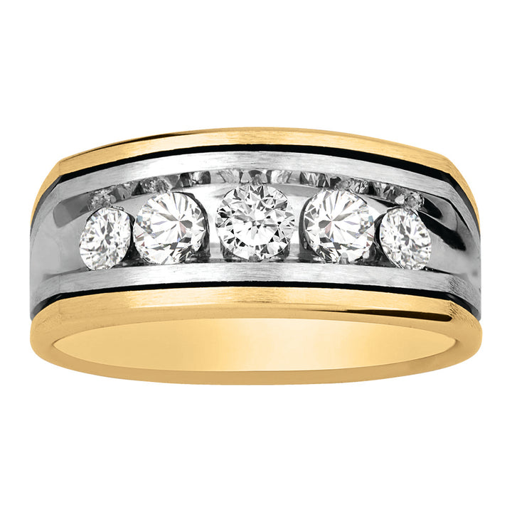 18K White Gold Lab Diamond Mens Wedding Band