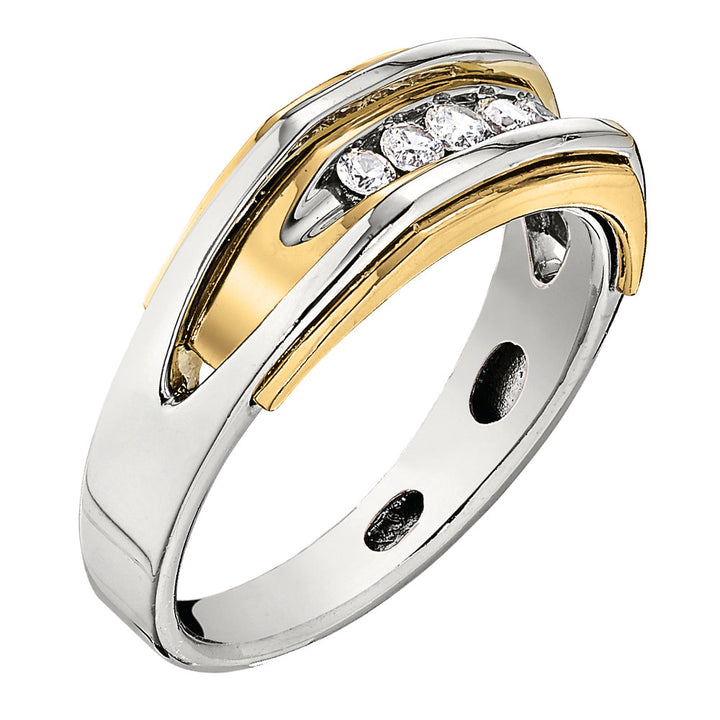 18K White Gold Lab Diamond Mens Wedding Band