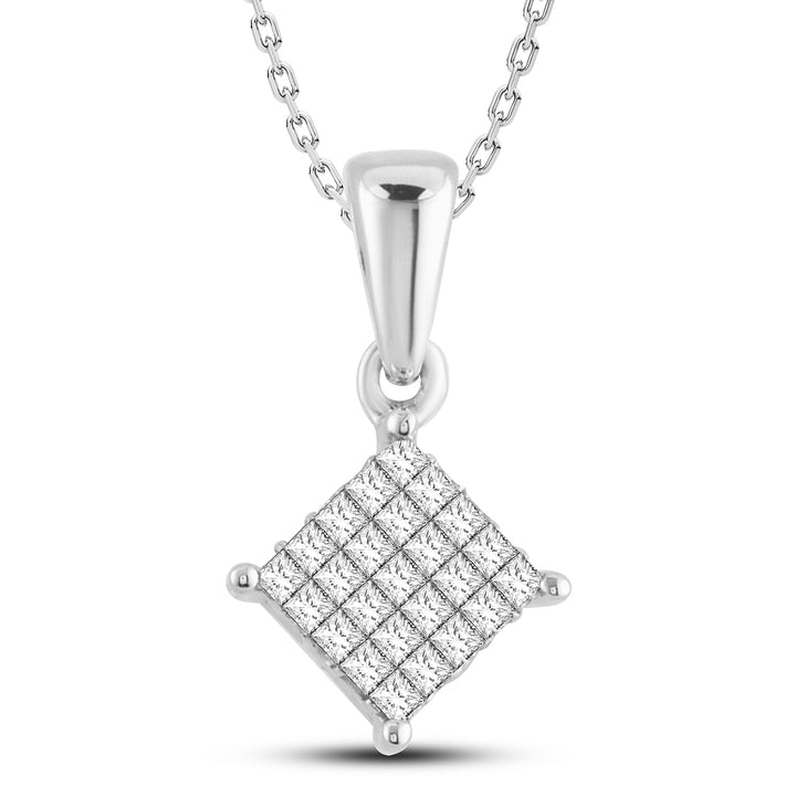 Luminous 14k White Gold Lab Diamond Pendant Necklace