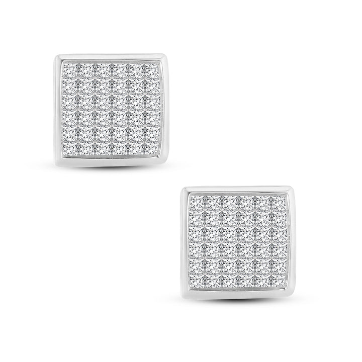 Brilliant 14k White Gold Lab Diamond Princess Earrings