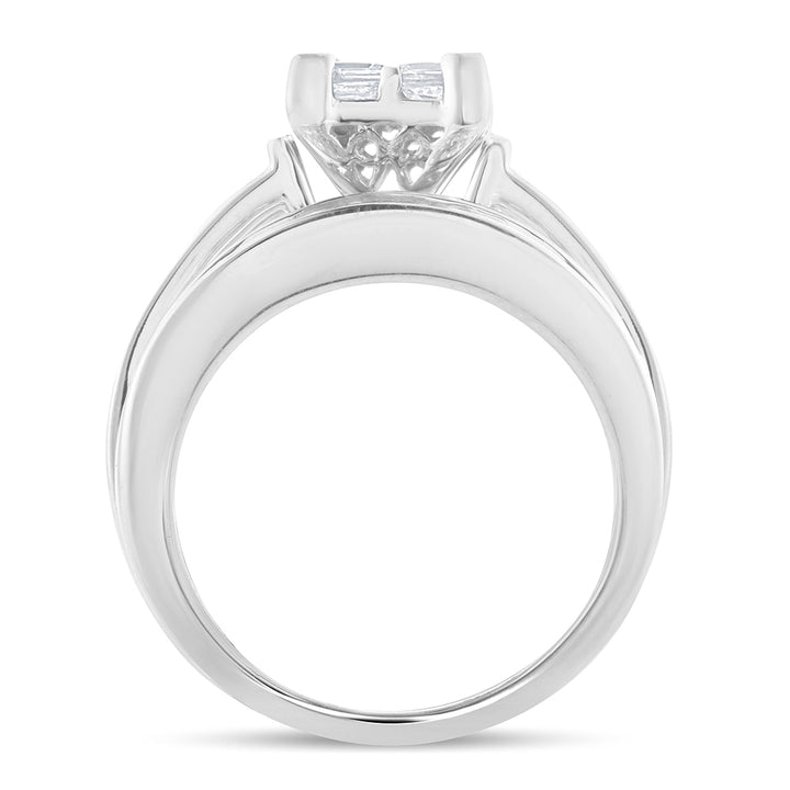 Sparkling 14k White Gold 2CT Lab Diamond Bridal Ring