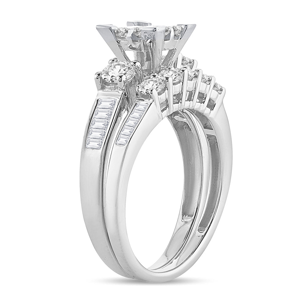 14k White Gold Lab-Created 1.50CT Princess Diamond Engagement Ring