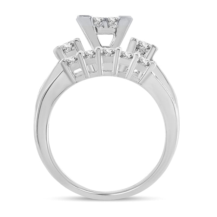 14K  1.50 CT  PRINCESS CUT Diamond  BRIDAL  RING