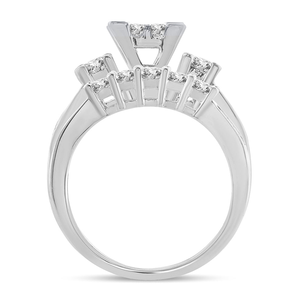 14k White Gold Lab-Created 1.50CT Princess Diamond Engagement Ring