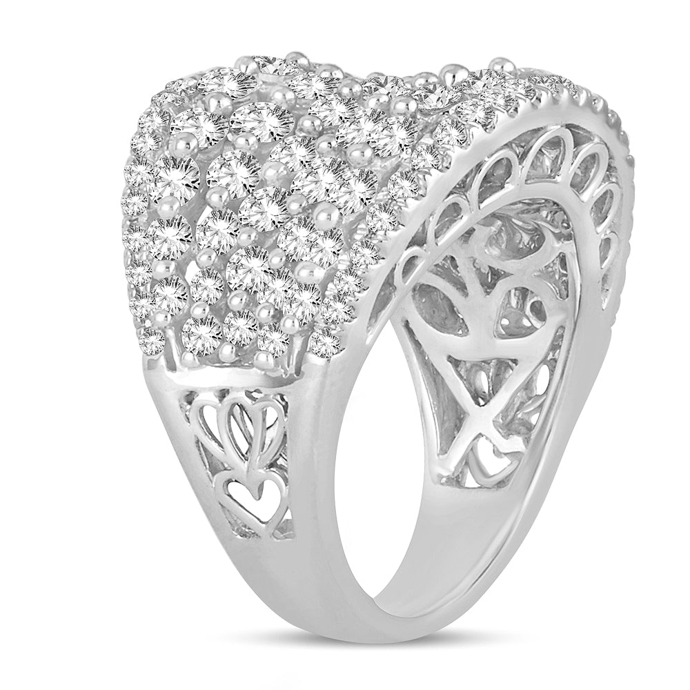 14k White Gold 3ct Lab Diamond Womens Fashion Band