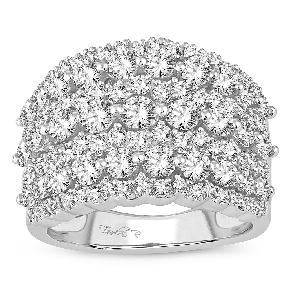 Brilliant 14K White Gold 2ct Lab Diamond Womens Fashion Band