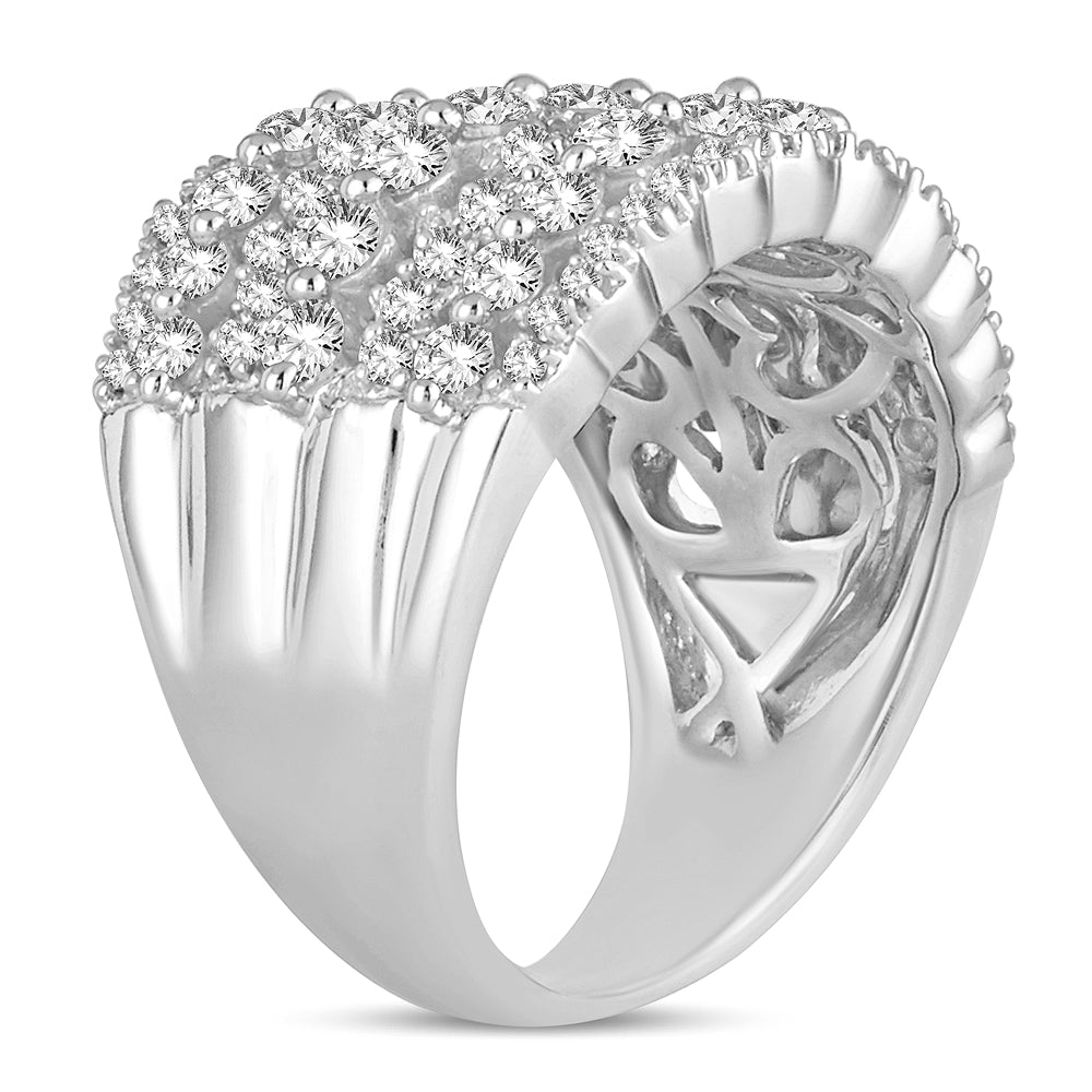 Brilliant 14K White Gold 2ct Lab Diamond Womens Fashion Band