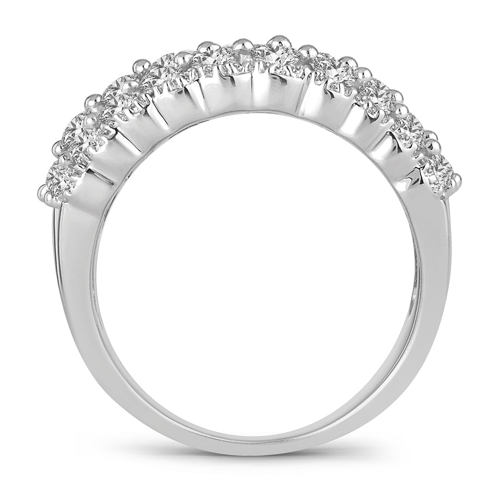 Brilliant 14K White Gold 2ct Lab Diamond Womens Fashion Band