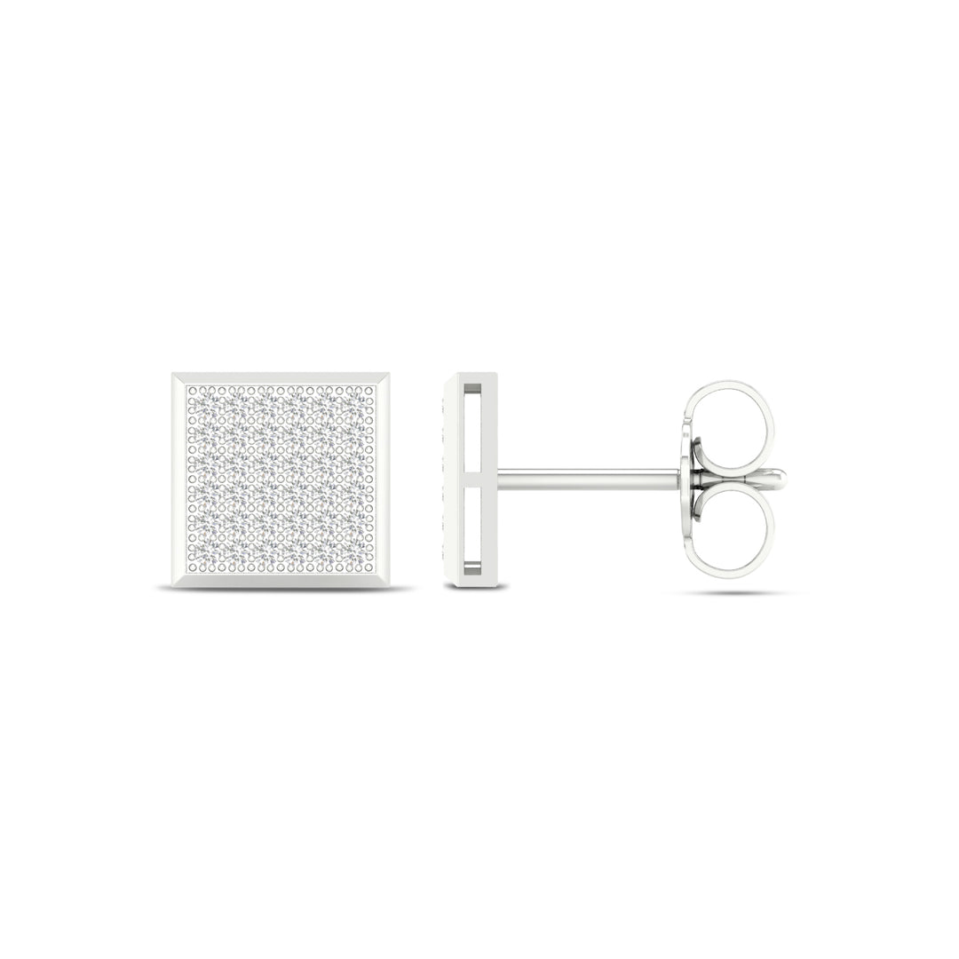 Chic 10k White Gold Lab Diamond Stud Earrings for Women