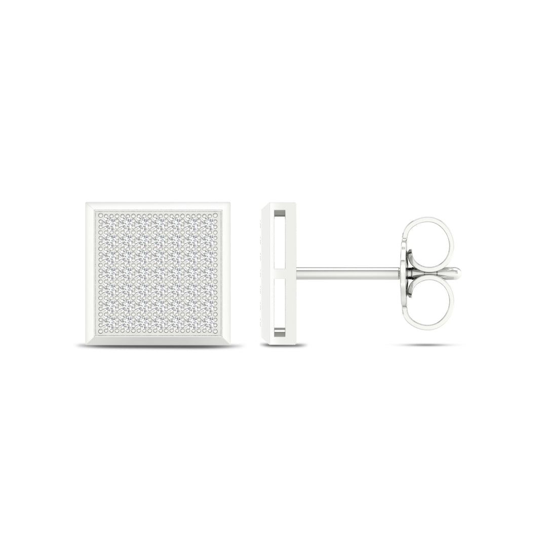 Chic 10k White Gold Lab Diamond Stud Earrings for Women