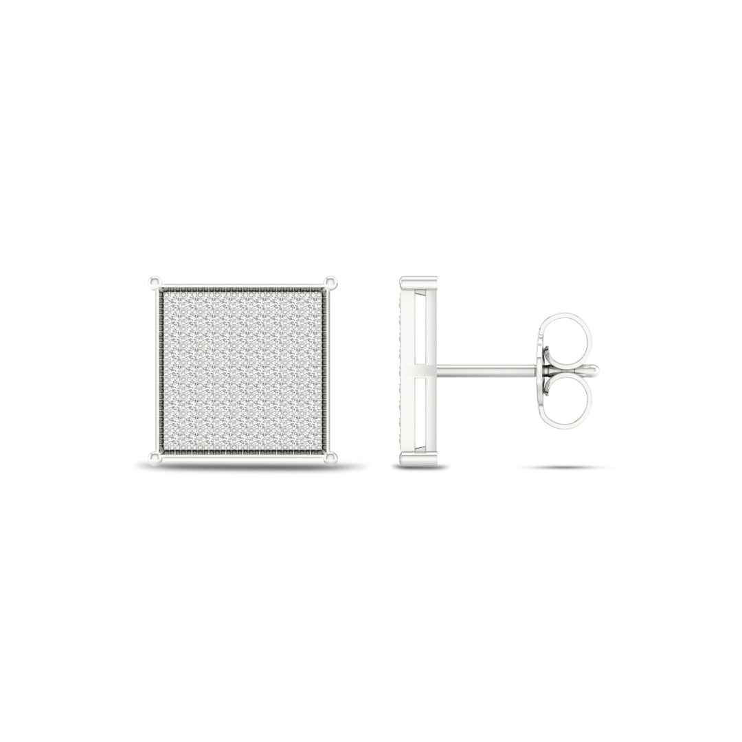 10k White Gold Lab Diamond Stud Earrings for Women