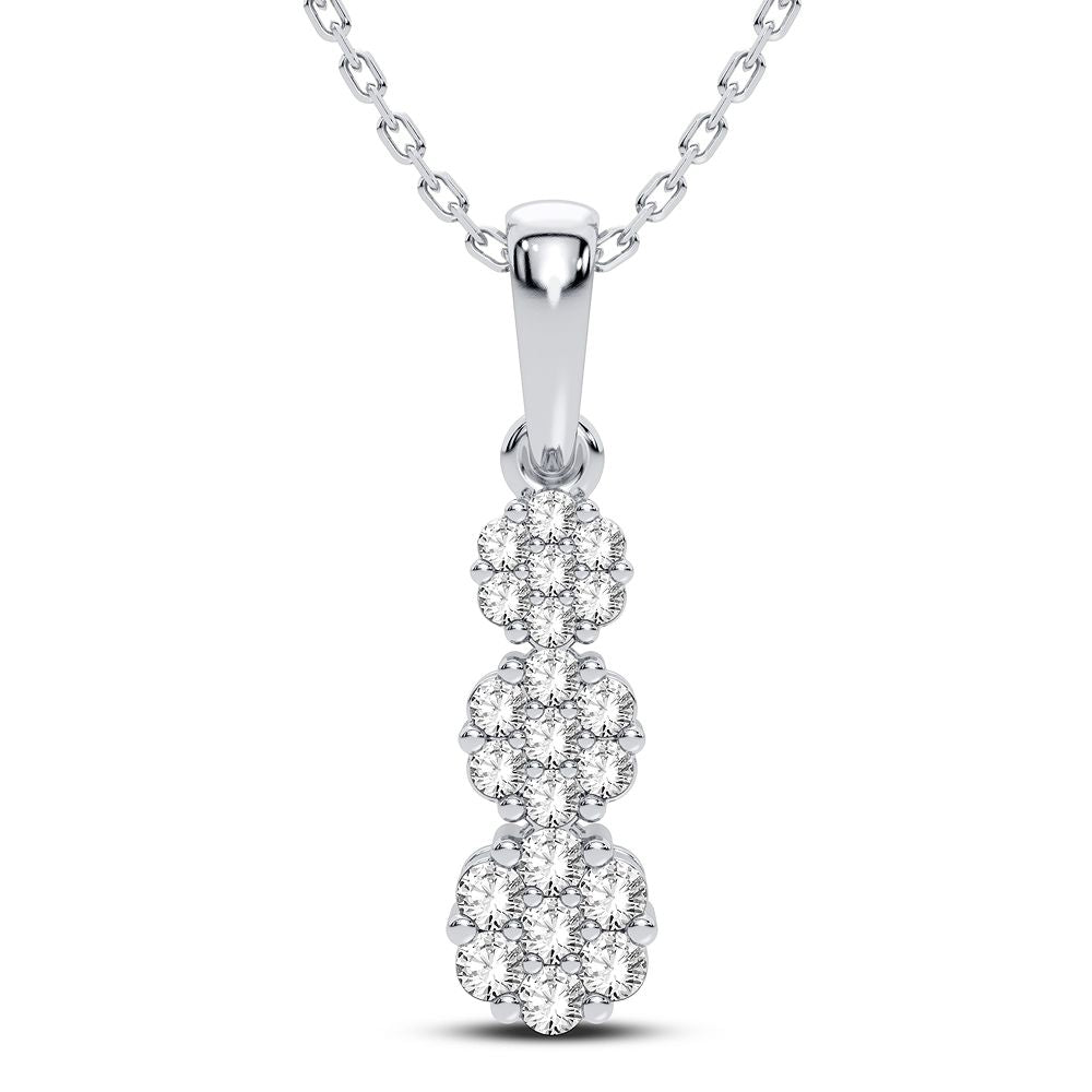 Luminous 14k White Gold 1CT Lab Diamond Womens Pendant