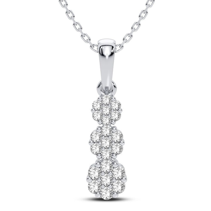 Luminous 14k White Gold Lab Diamond Flower Pendant