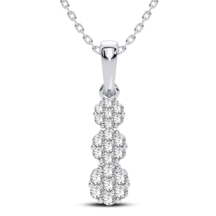 10k White Gold 0.50CT Lab Diamond Womens Pendant Necklace
