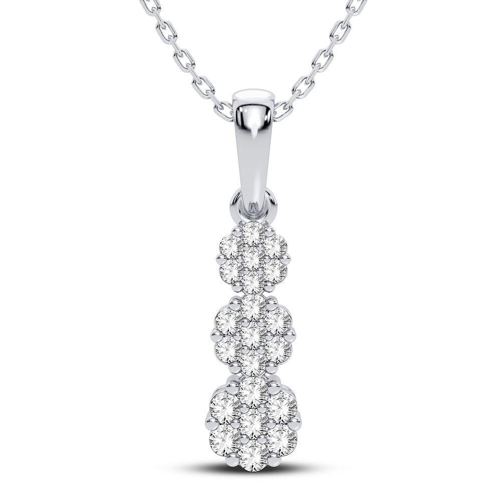Elegant 10k White Gold Diamond Pendant for Womens Everyday Charm