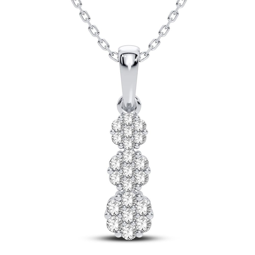 Luminous 10k White Gold Lab Diamond Womens Pendant Charm