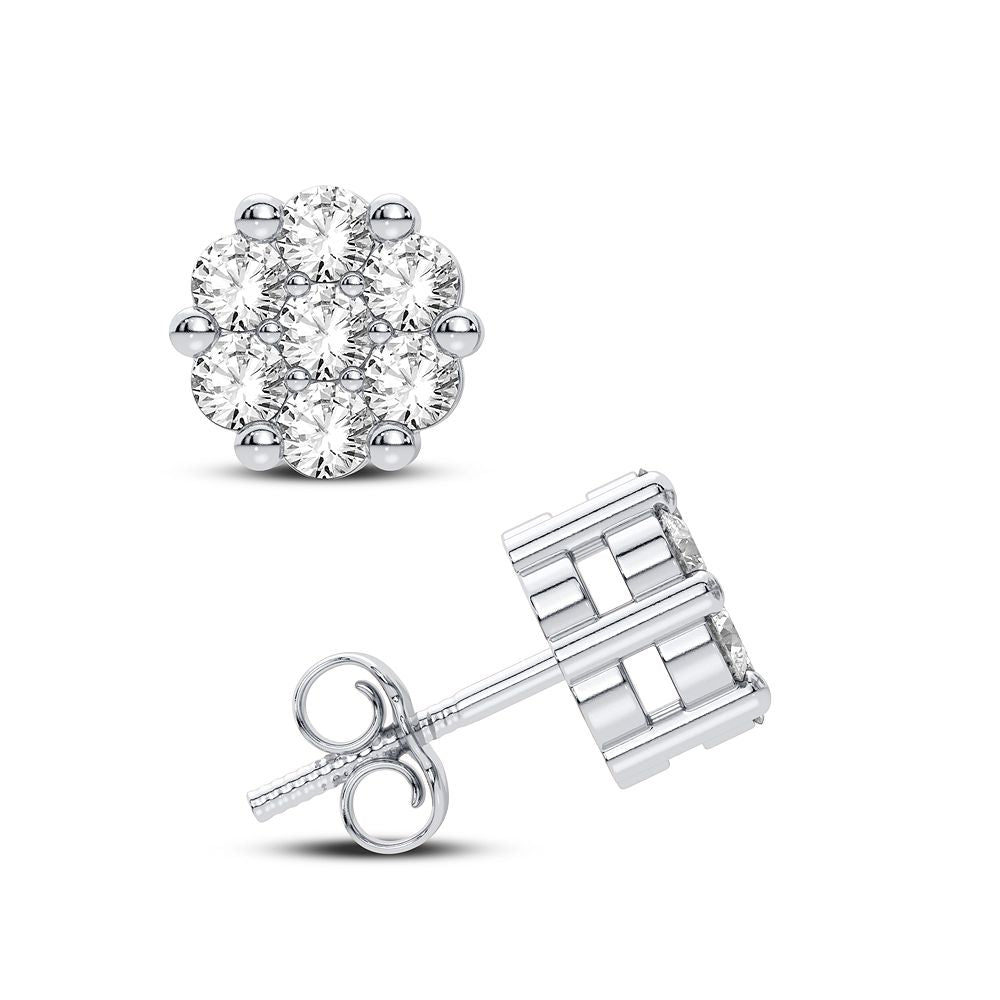 10k White Gold Lab Diamond 0.36CT Womens Stud Earrings