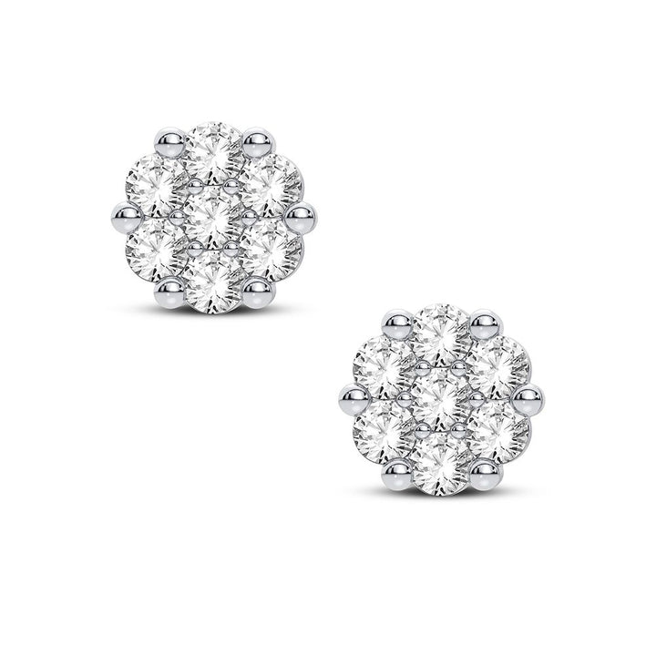 10k White Gold Lab Diamond 0.36CT Womens Stud Earrings