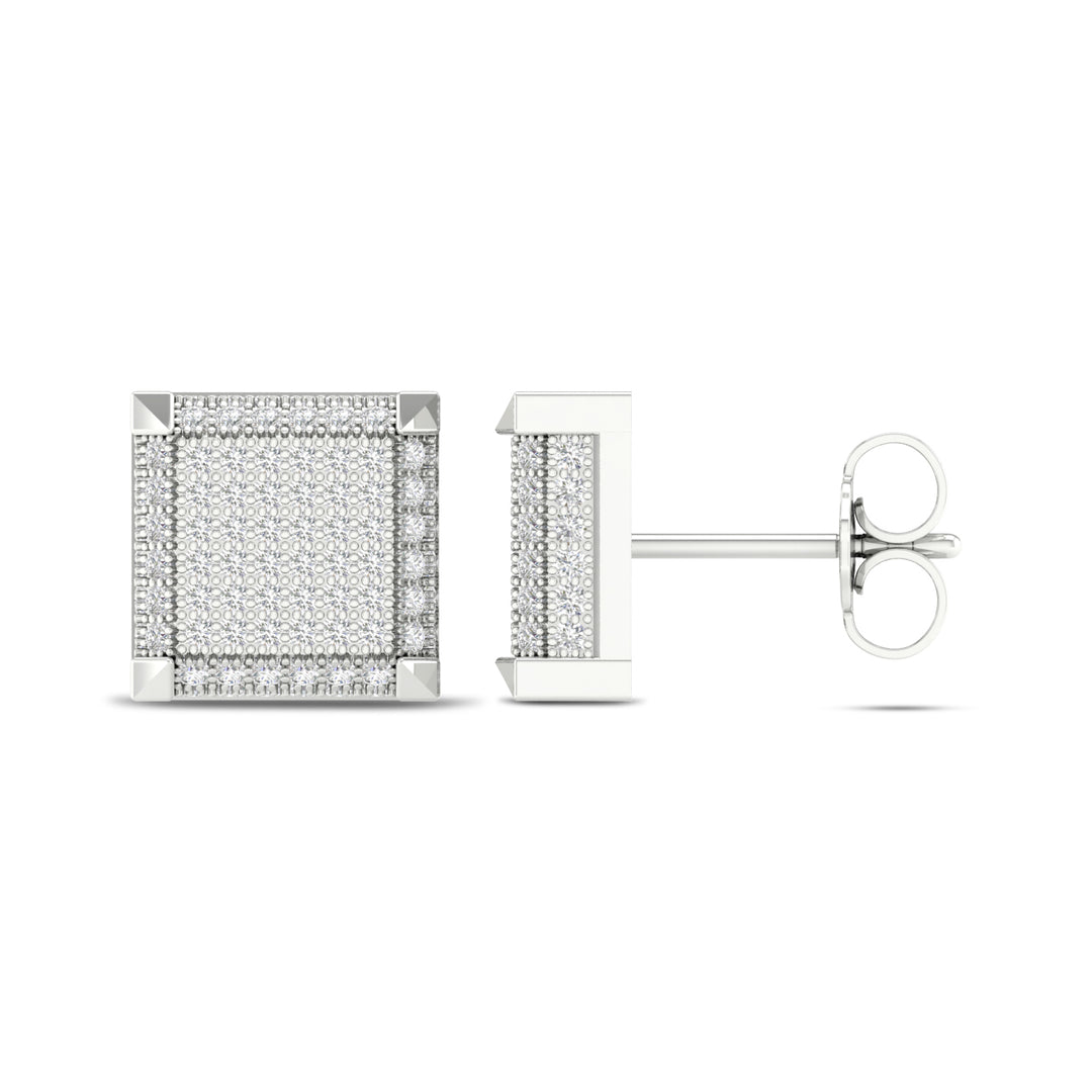 Chic 10k White Gold 0.50CT Lab Diamond Stud Earrings