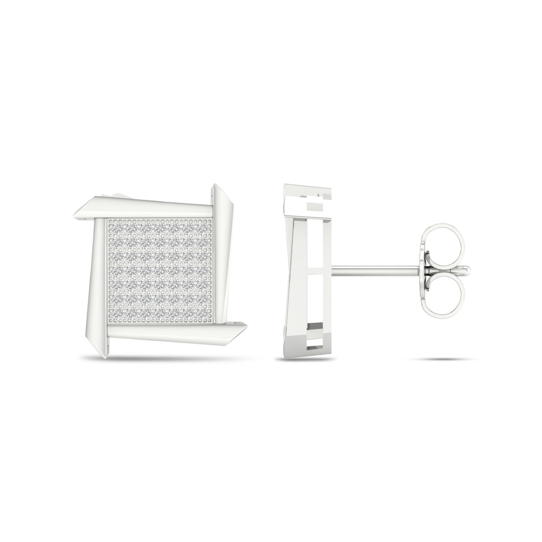 10k White Gold Lab Diamond Stud Earrings for Women