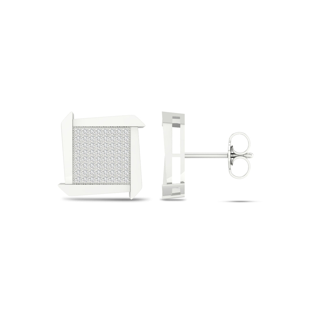 10k White Gold Lab Diamond Stud Earrings for Women