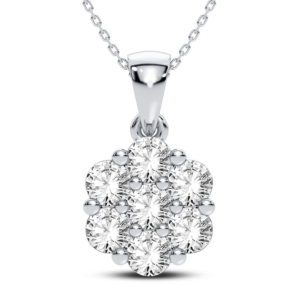 Elegant 14k White Gold 0.25CT Lab Diamond Pendant
