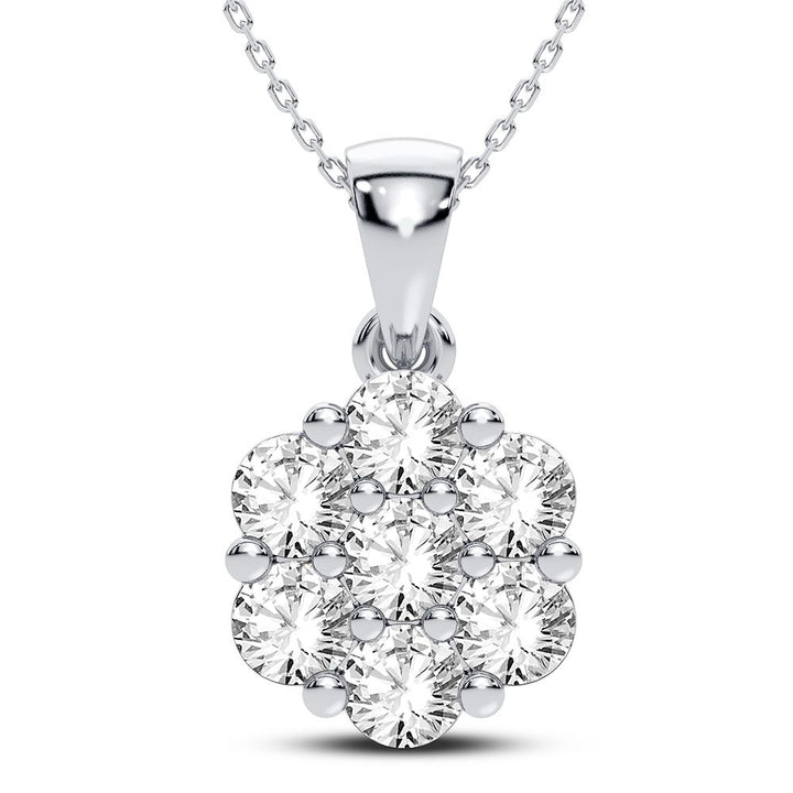 Elegant 14k White Gold 0.25CT Lab Diamond Pendant