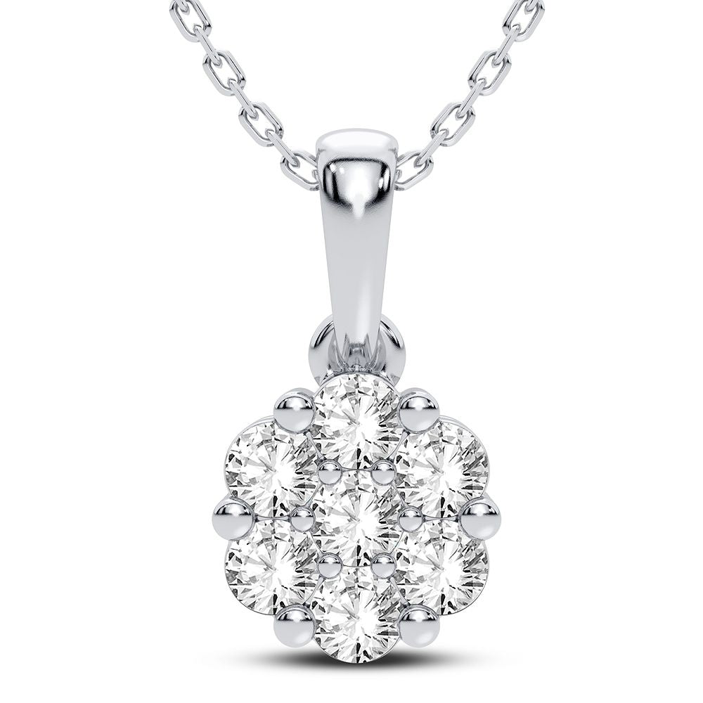Delicate 14k White Gold 0.50CT Lab Diamond Pendant