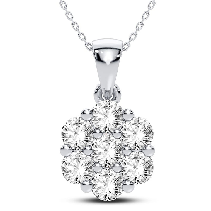 Sparkling 0.75CT Lab Diamond Pendant in White Gold