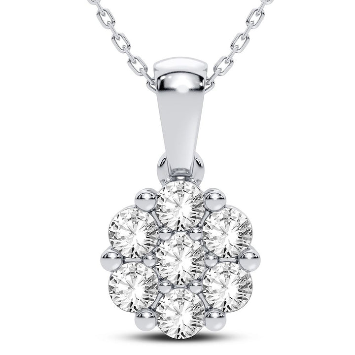 Luminous 14k White Gold 1CT Lab Diamond Womens Pendant
