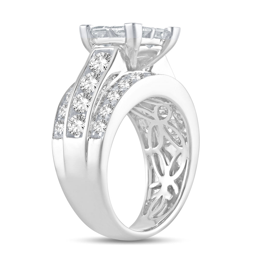 Luminous 14k White Gold Lab Diamond Engagement Ring (3.50CT)