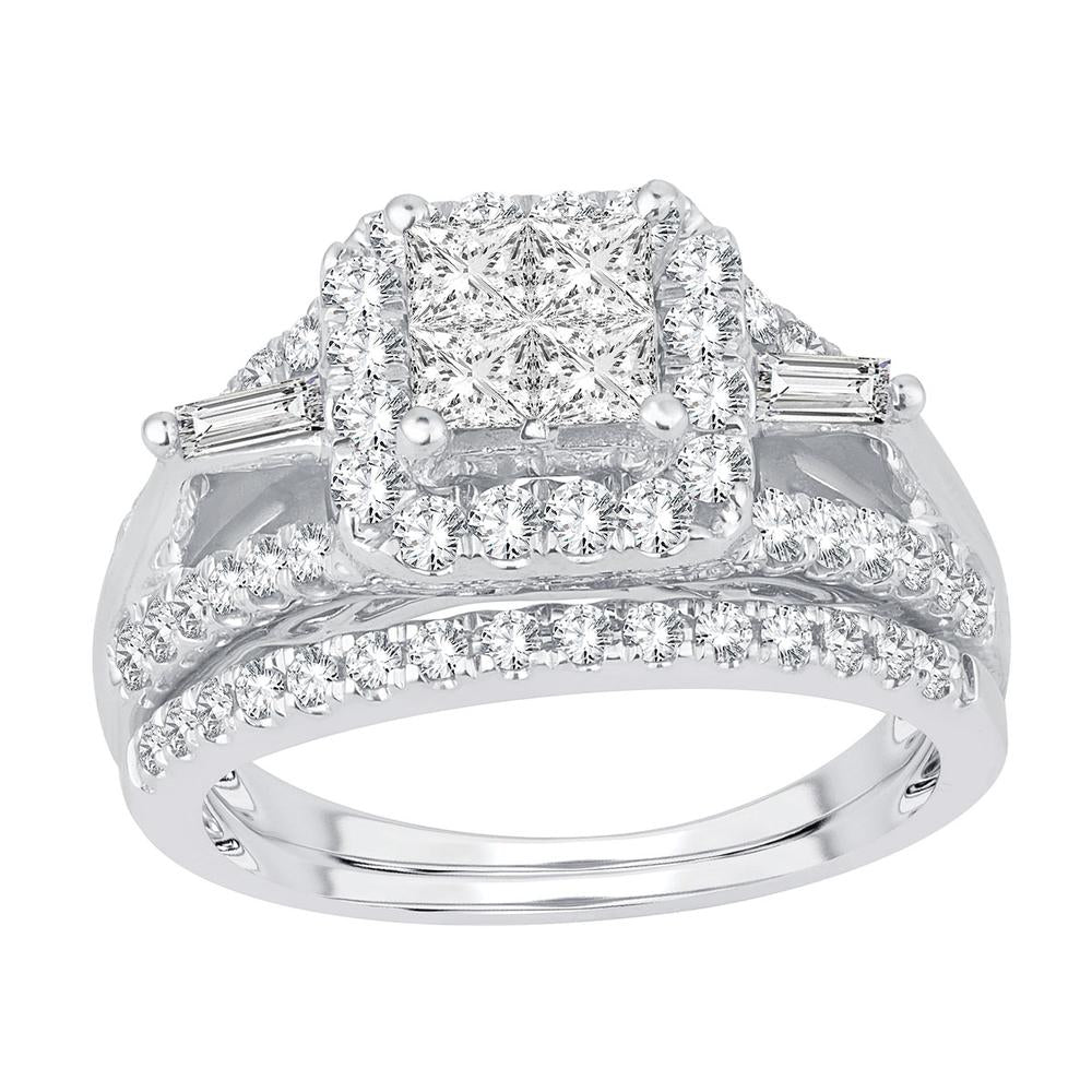 14k White Gold 1.50ct Lab Diamond Bridal Solitaire Ring