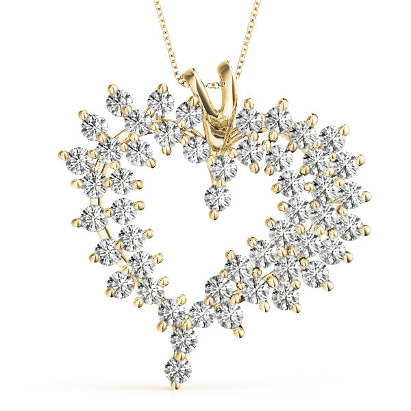 18K Yellow Gold Diamond Heart Pendant
