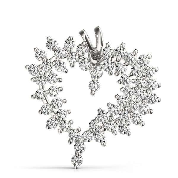 White Gold Lab Diamond Heart Pendant