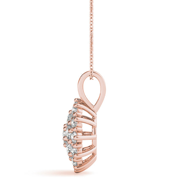 Rose Gold 18-Diamond Cluster Pendant