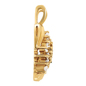 16-Diamond 14K White Gold Cluster Pendant