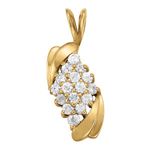 16-Diamond 14K White Gold Cluster Pendant