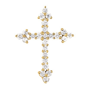 White Gold Diamond Cross Pendant | Religious Jewelry