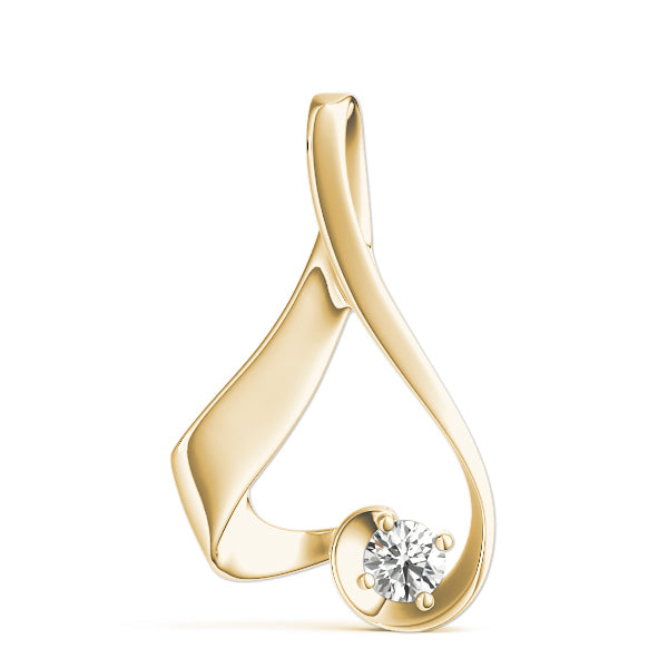 0.8CT Lab Diamond 14K Yellow Gold Solitaire Pendant