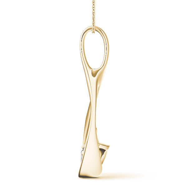 18K Yellow Gold Lab Diamond Solitaire Pendant