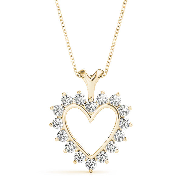 Yellow Gold 16-Diamond Heart Pendant