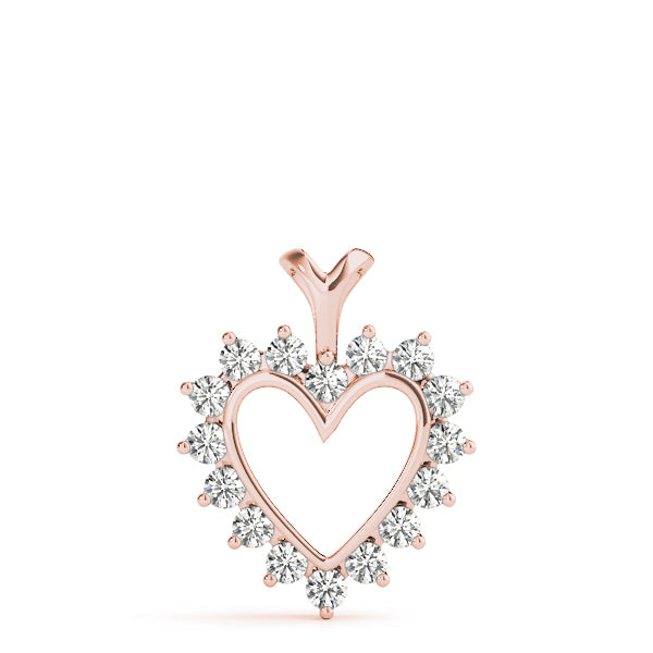 Rose Gold 16-Diamond Heart Pendant