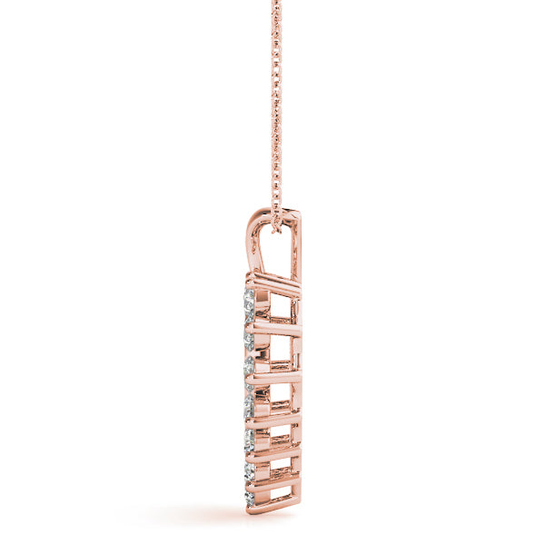 14K Rose Gold Diamond Fashion Pendant