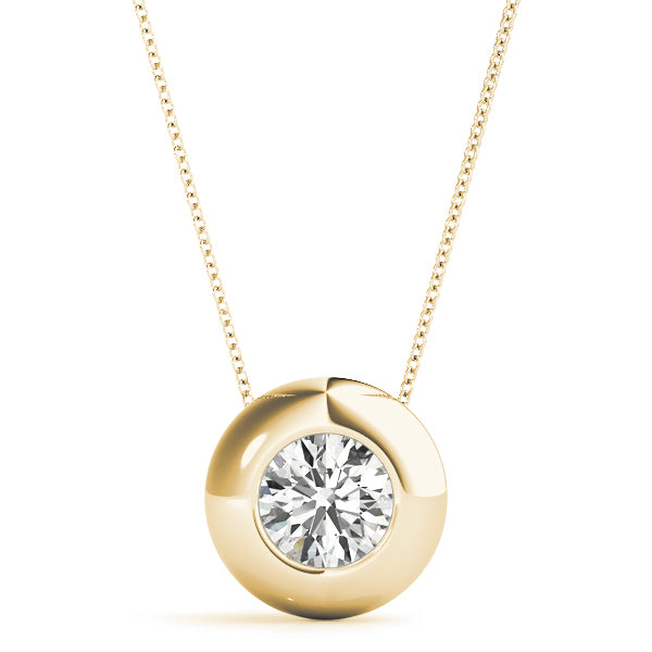 1 CT Lab Diamond 18K Yellow Gold Pendant
