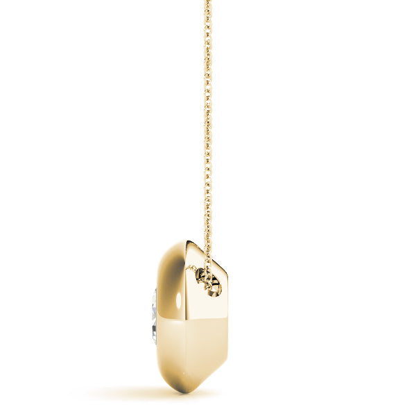 1 CT Lab Diamond 18K Yellow Gold Pendant