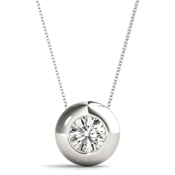 White Platinum 1.0ct Lab Diamond Pendant