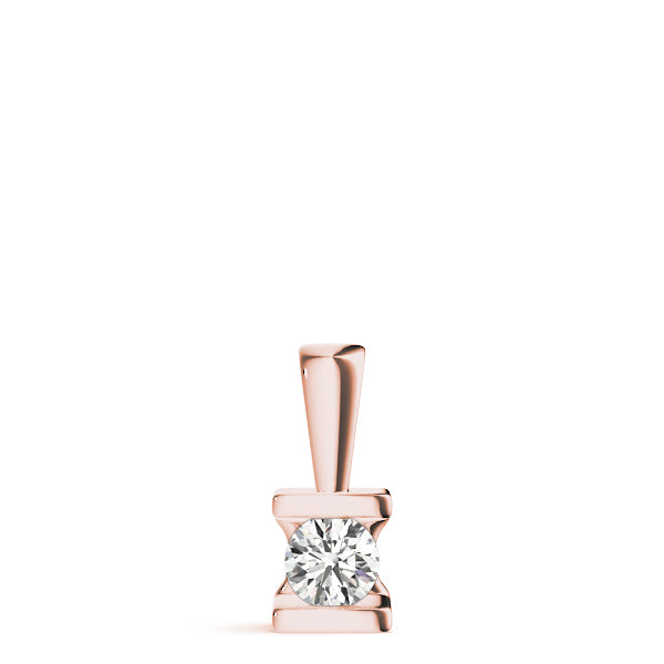 1ct Round Diamond 18K Rose Gold Solitaire Pendant