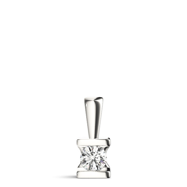 Platinum 1 CT Round Diamond Solitaire Pendant