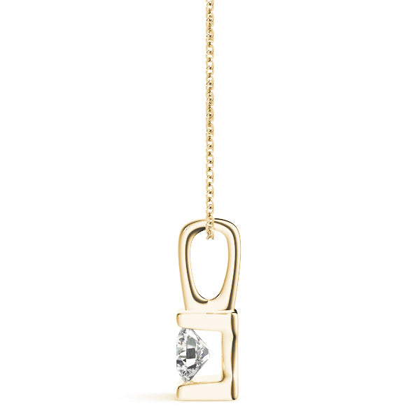18K Yellow Gold 1ct Lab Diamond Solitaire Pendant
