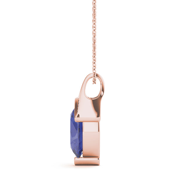 14K Rose Gold Oval Diamond Pendant